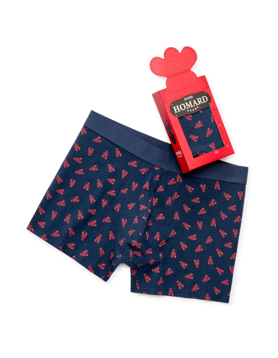 Estuche bóxer Navidad langosta - azul marino | celio be normal