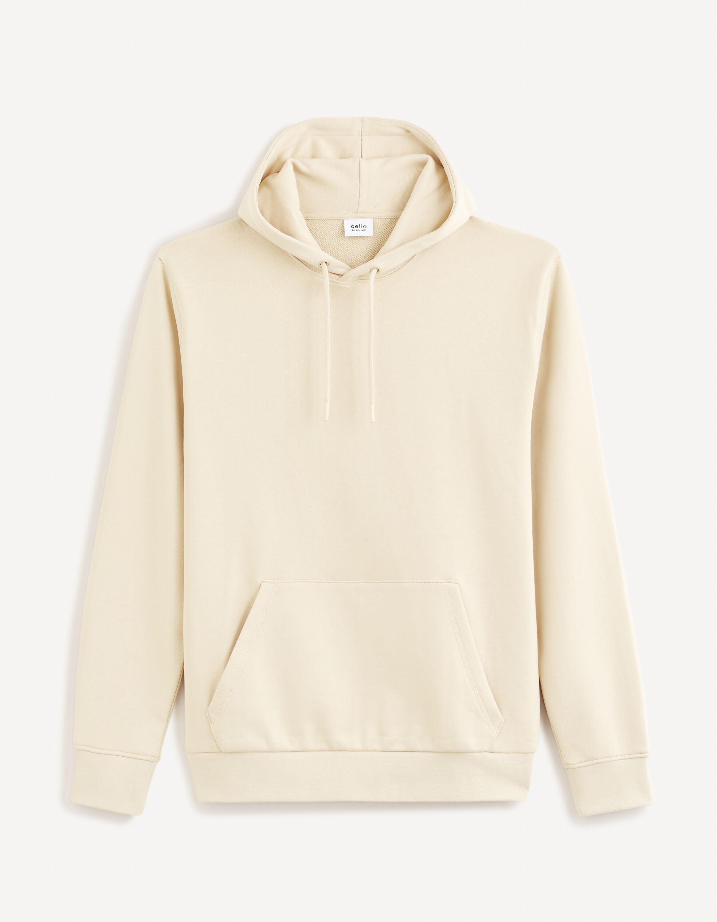 Sweat à capuche 100 coton beige celio be normal