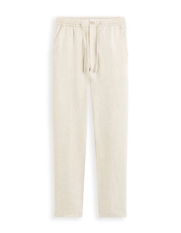 Pantalon straight 100% lin - naturel