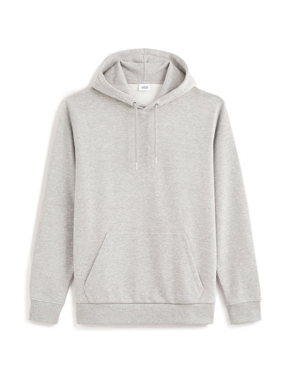 Sweat regular à capuche en coton mélangé - gris