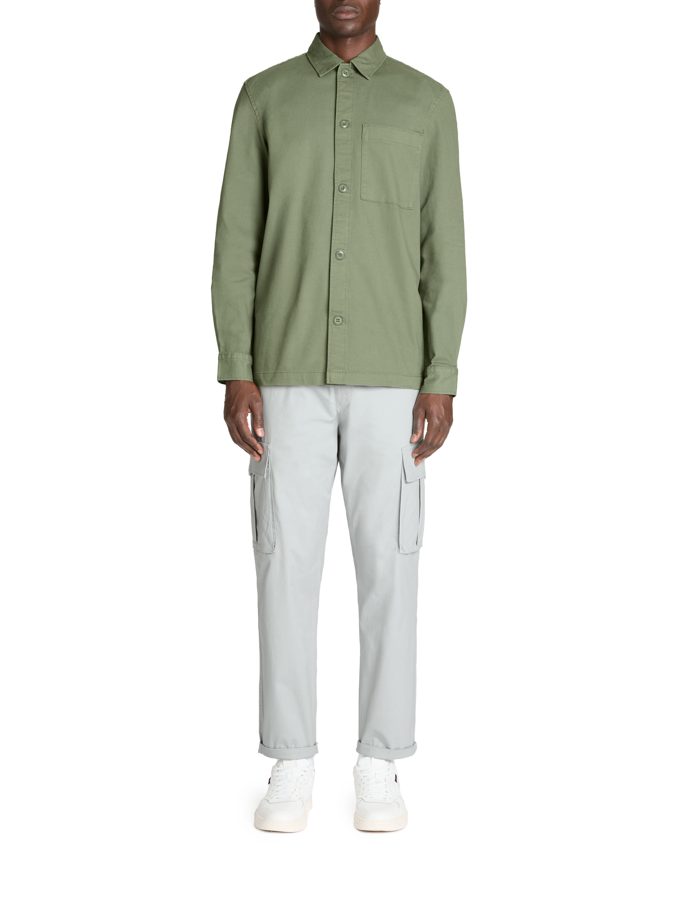 Chemise overshirt coton stretch vert celio be normal