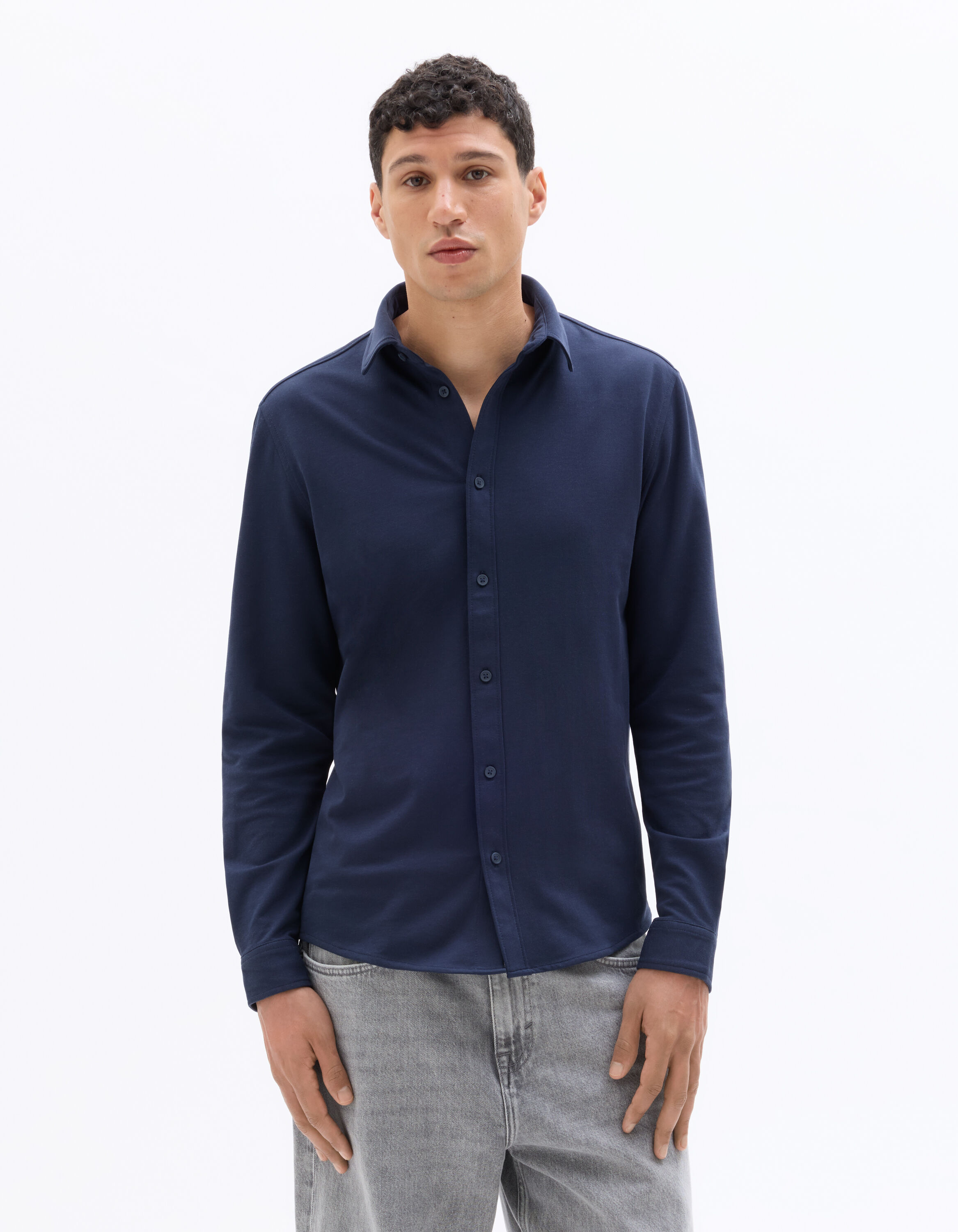 Regular fit jersey shirt - navy | celio be normal