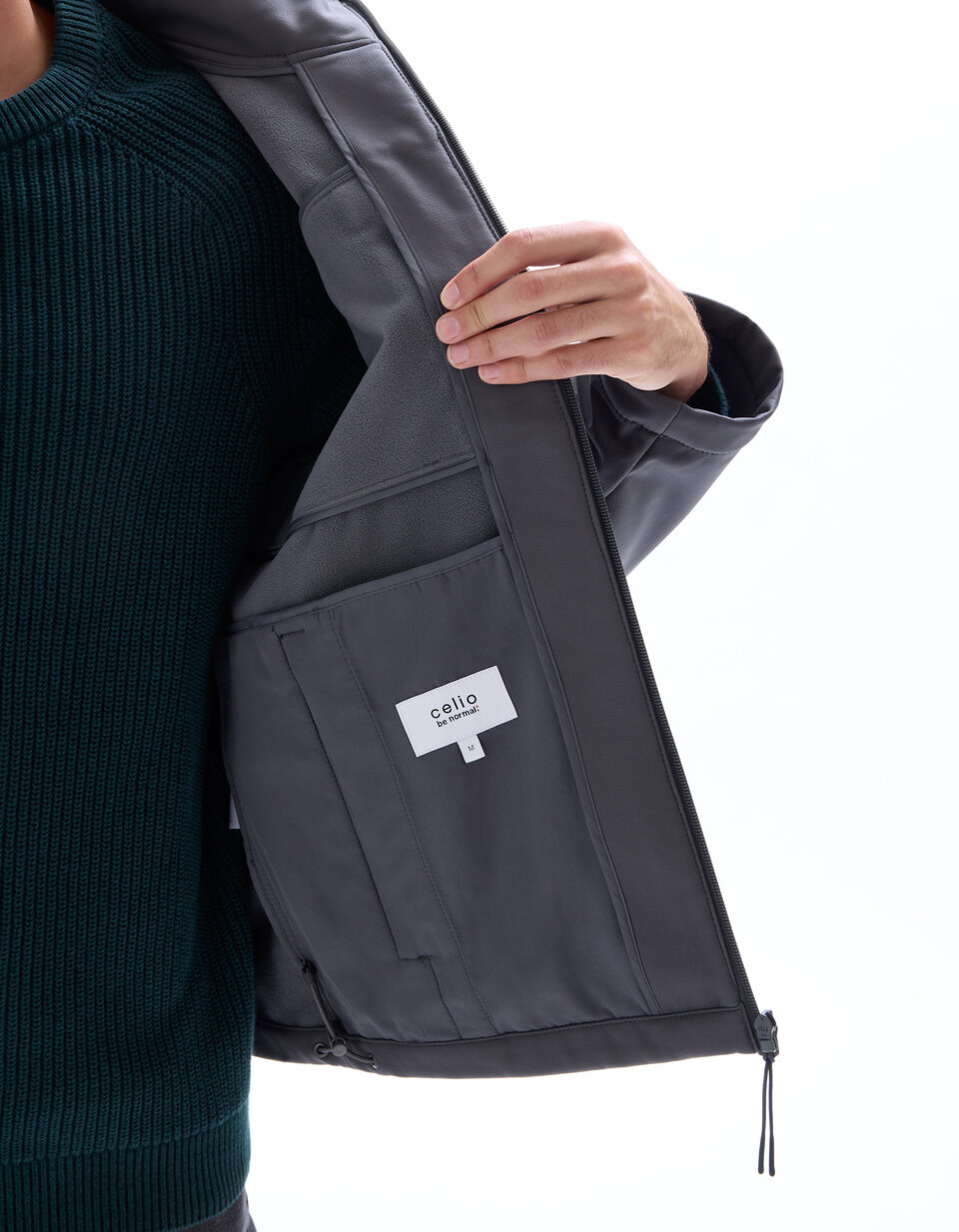 Blouson softshell à capuche - gris | celio be normal