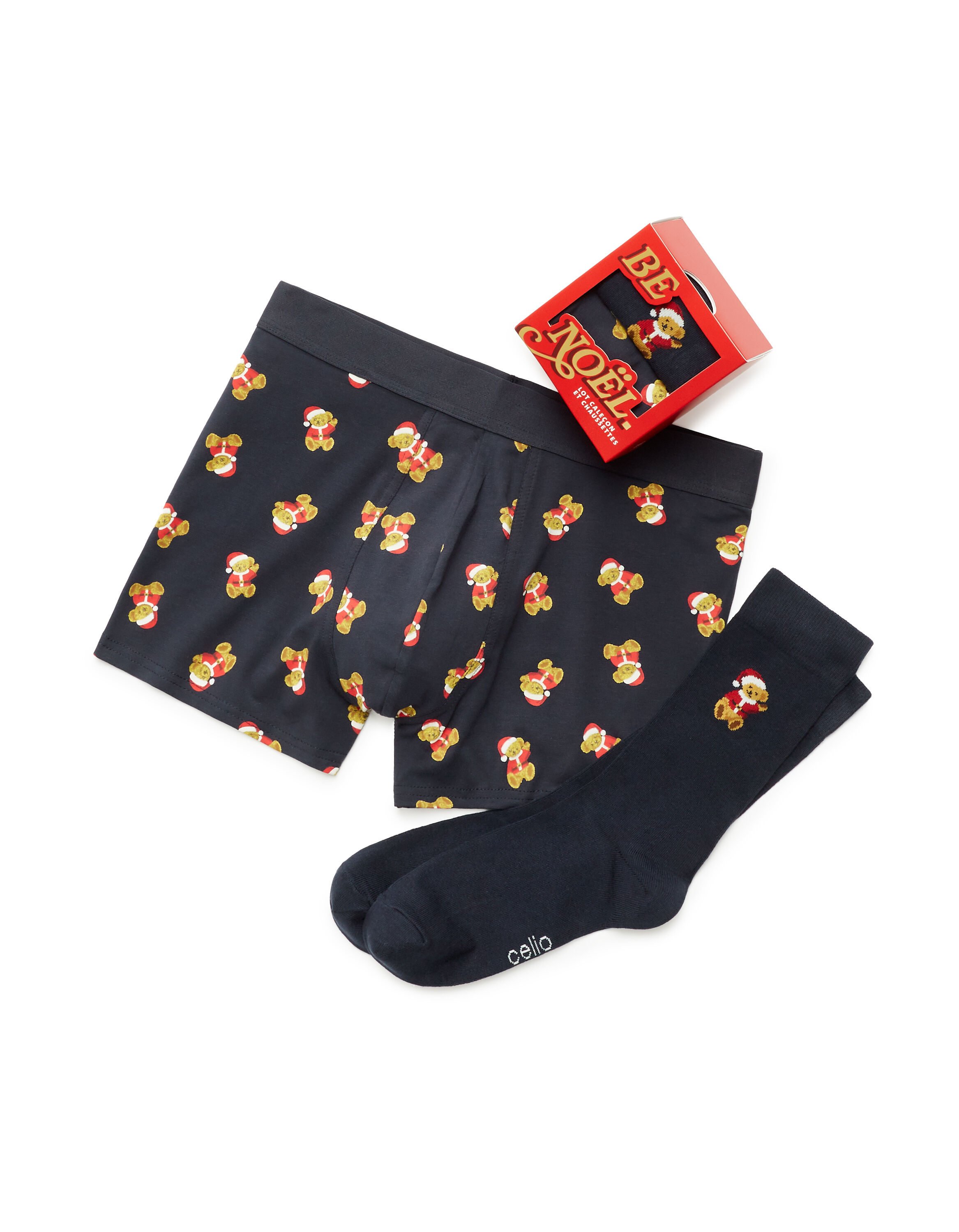 Ensemble Caleçon + Chaussettes De Noël Pour Homme | Boxer Personnalisé Motifs Festifs | Cadeau Saint-Valentin Ou Noël Pour Petit Ami - 13