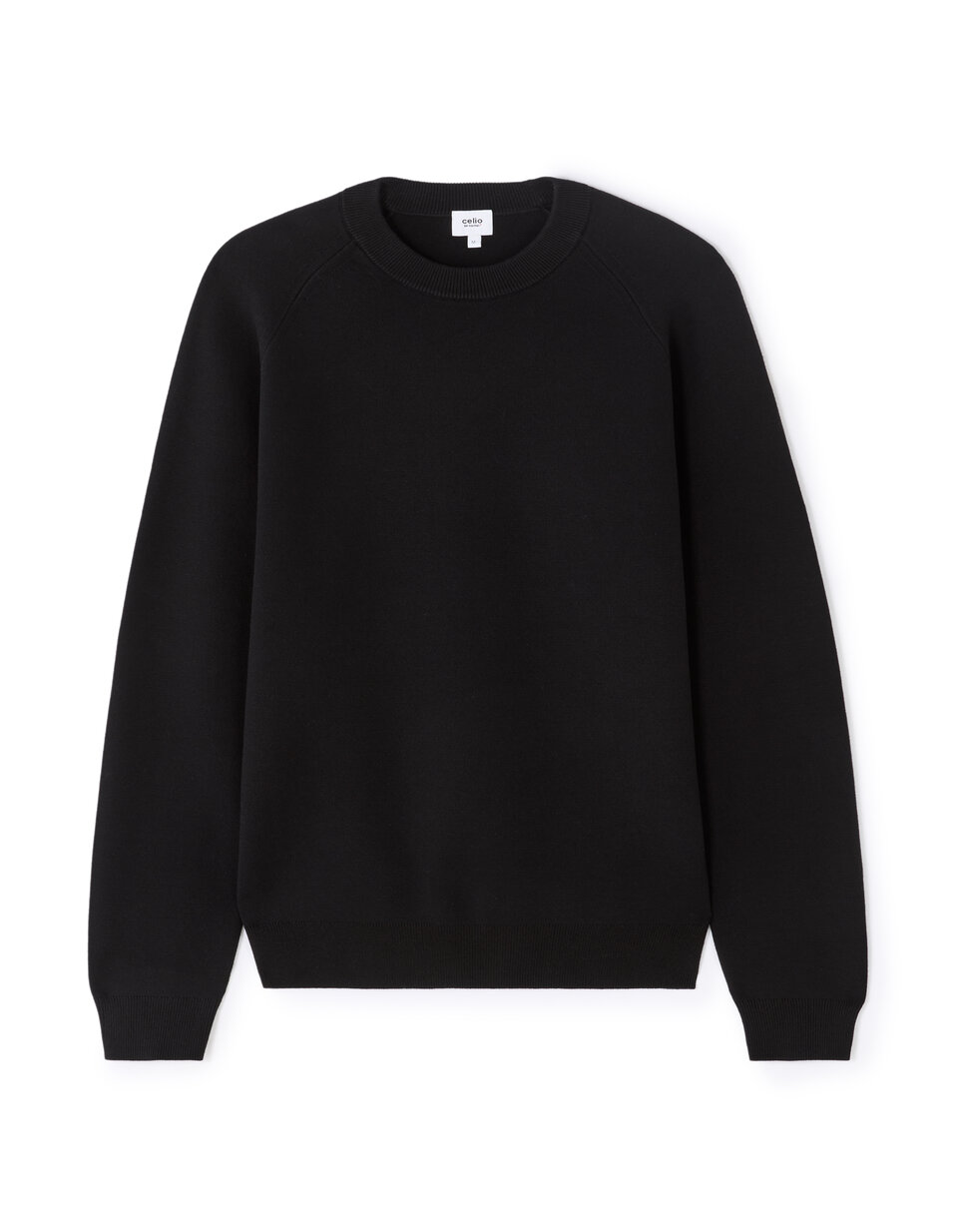 Pull col rond en coton mélangé uni - noir | celio be normal