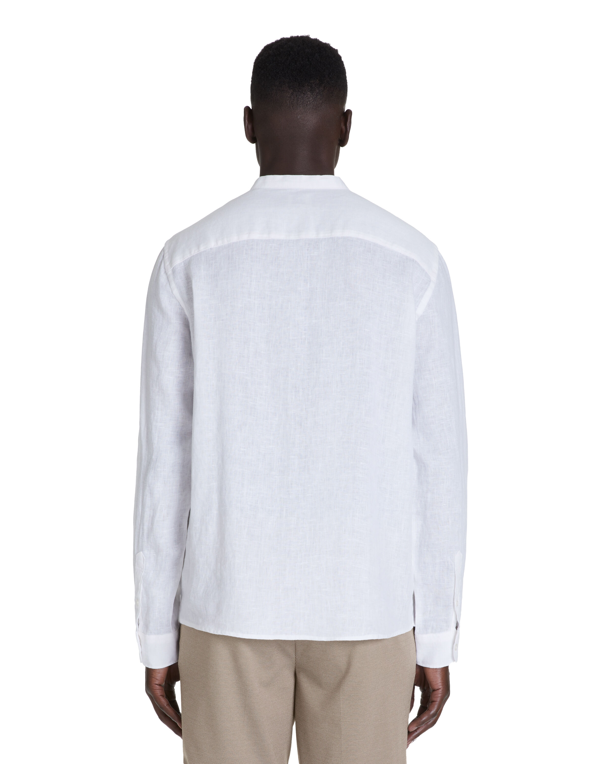 Chemise regular a col mao en lin blanc celio be normal