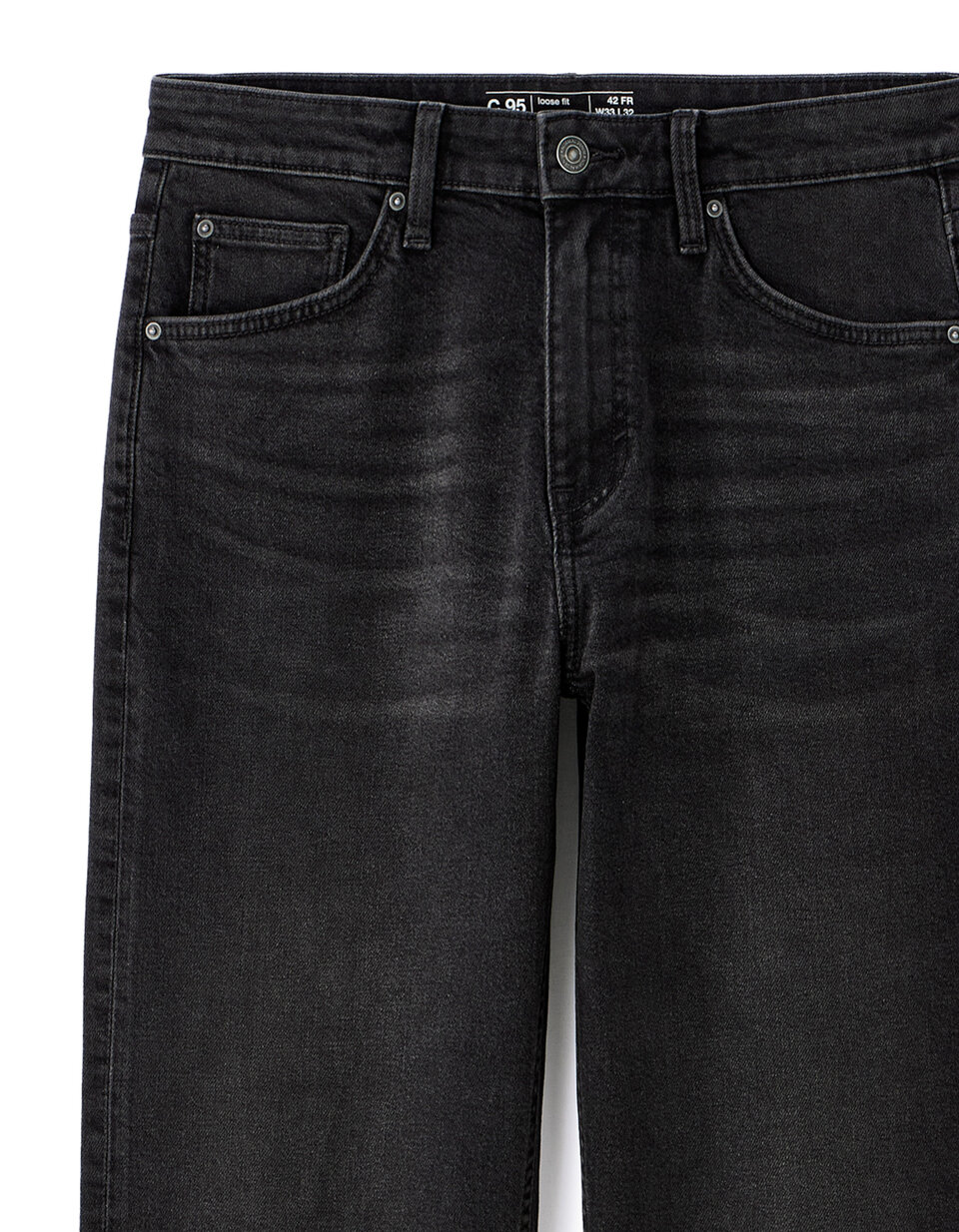 Pantalon Max Mara En Coton Noir Délavé - Taille 40 (10UK) - Occasion Très Bon état - Épais Stretch