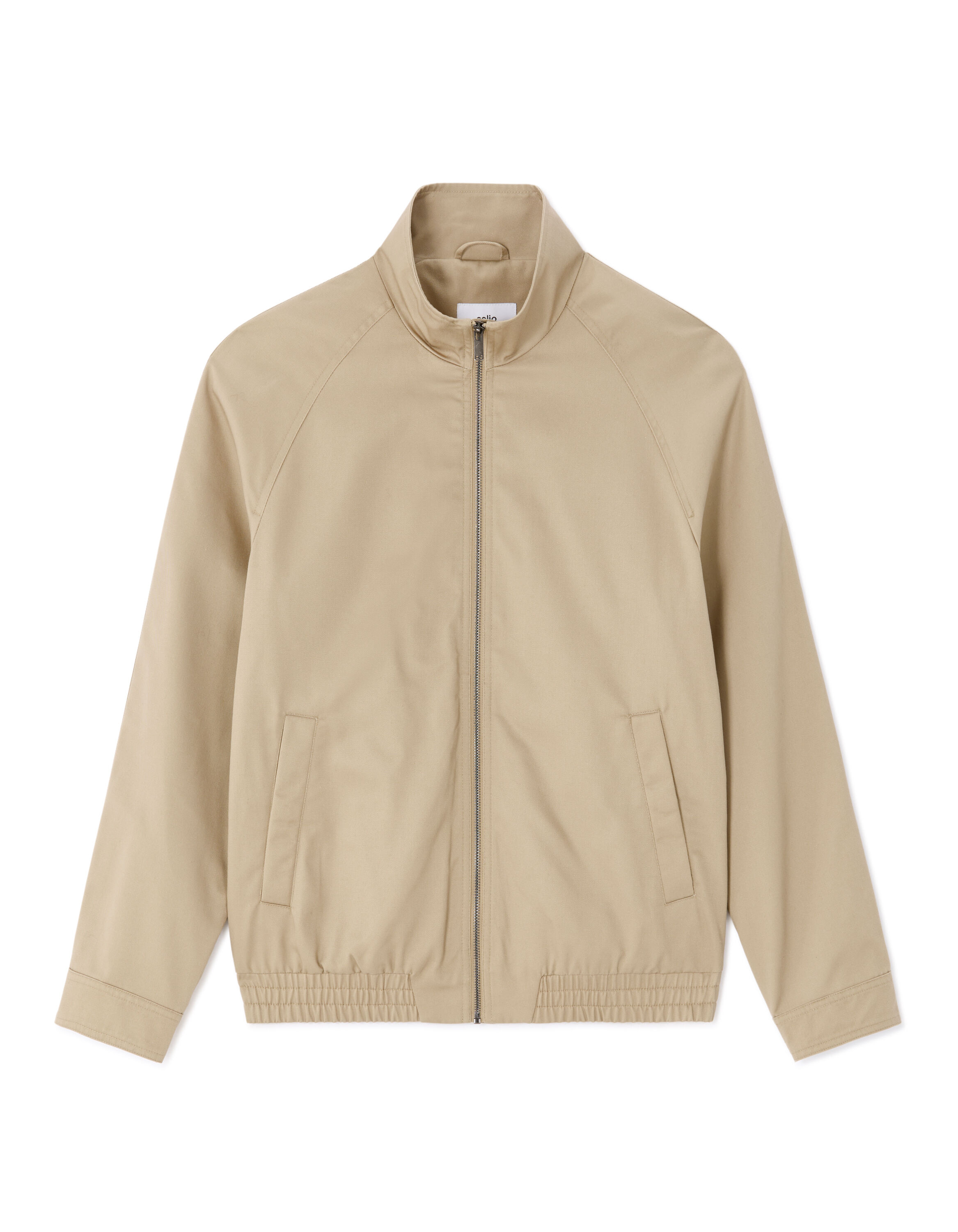 Beige Zip-Up Stand-Up Collar Jacket | celio be normal