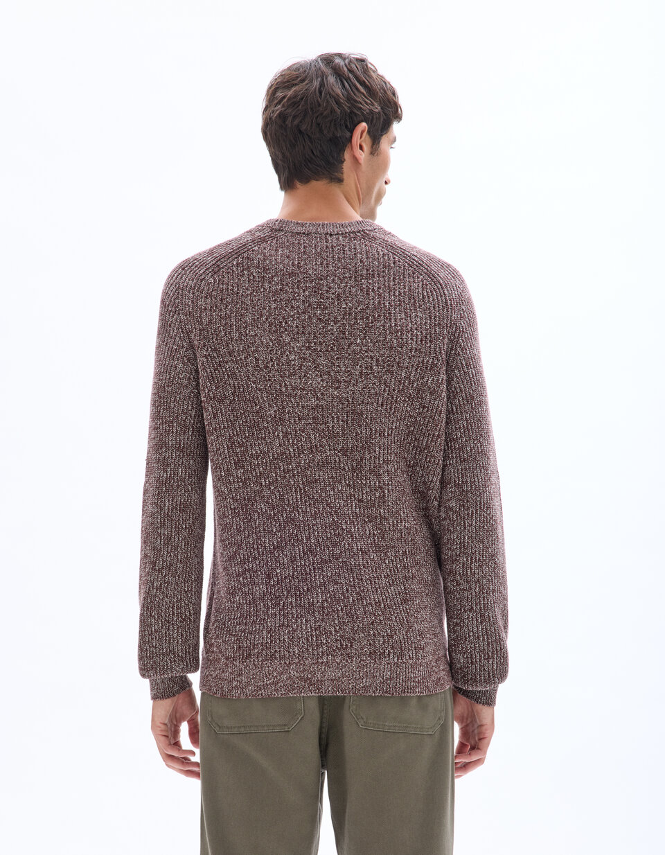 Pull col rond en coton - rouge | celio be normal