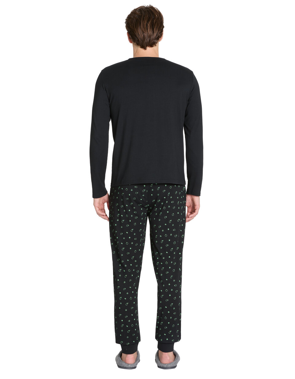 Pyjama long en coton - noir | celio be normal