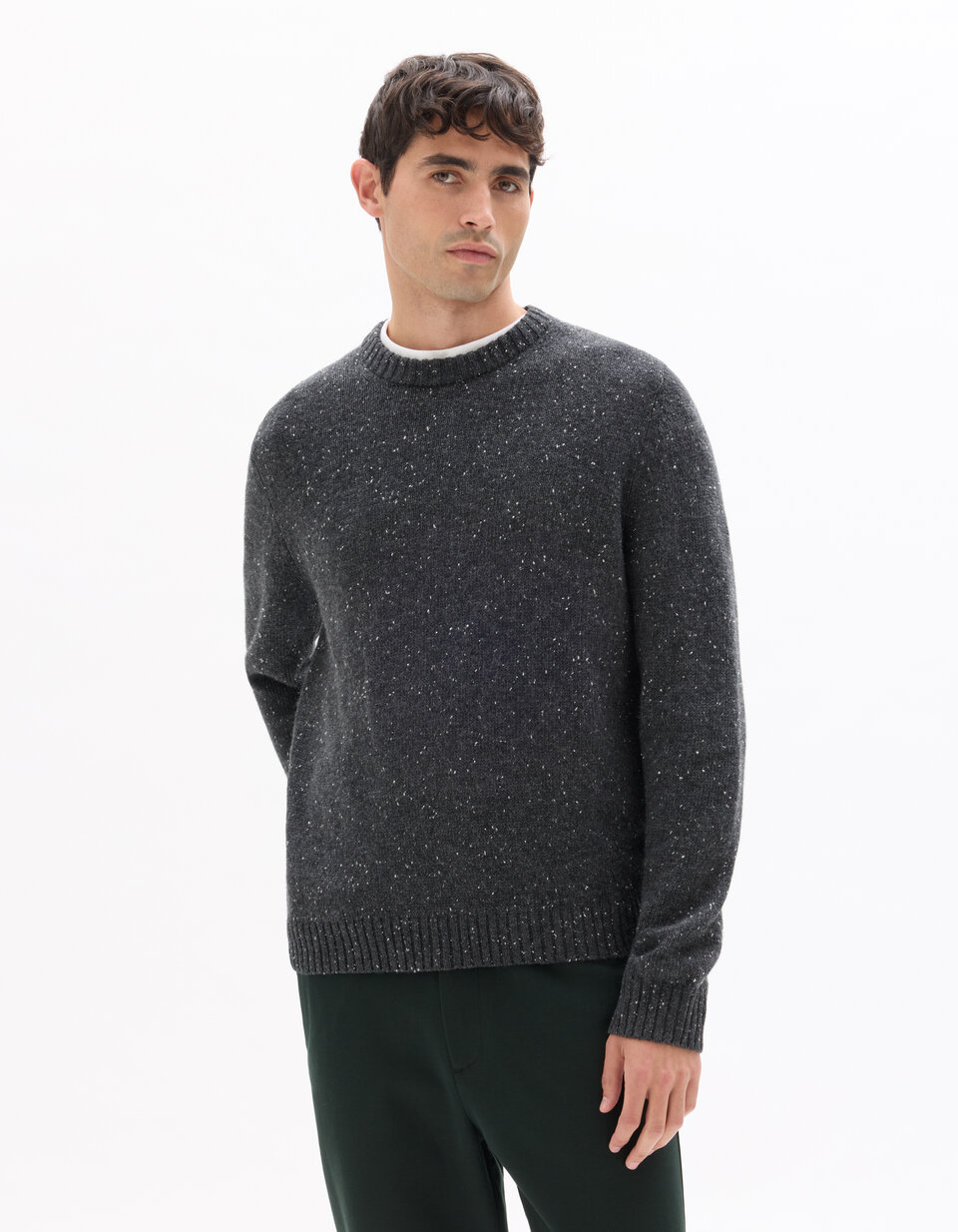 PULL EN MAILLE MOUCHETÉE - Gris | France