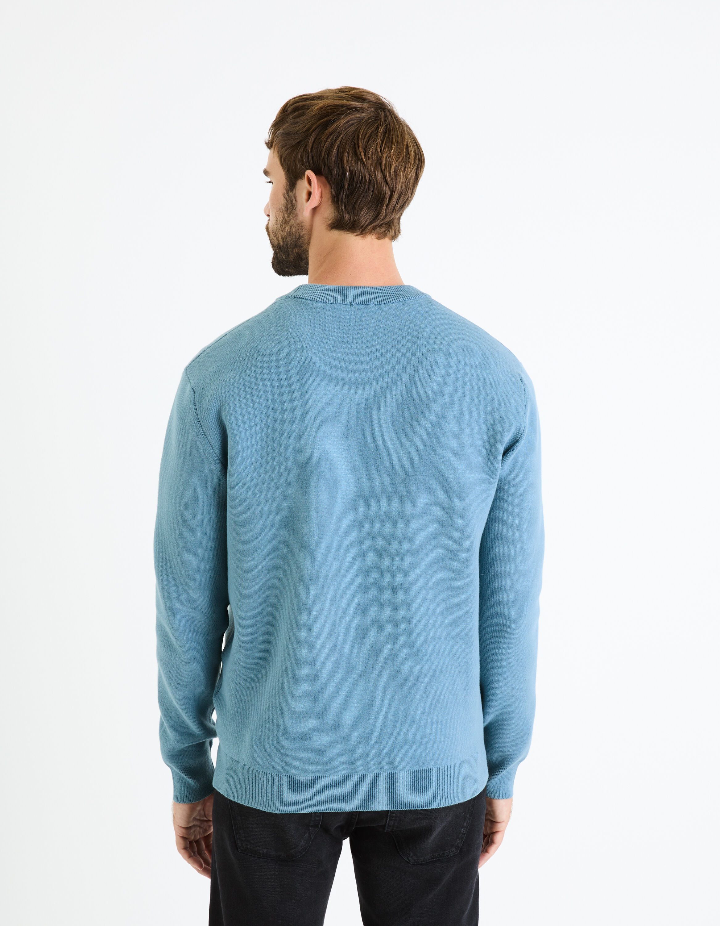 bleu | normal col mélangé celio be - rond Pull coton