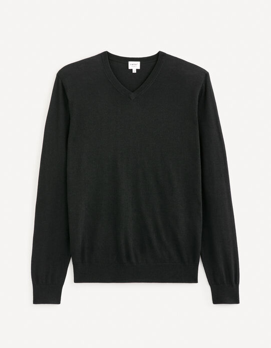 Pull Homme Pretty Green 100% Laine Col V Noir - Taille S - Occasion Très Bon état