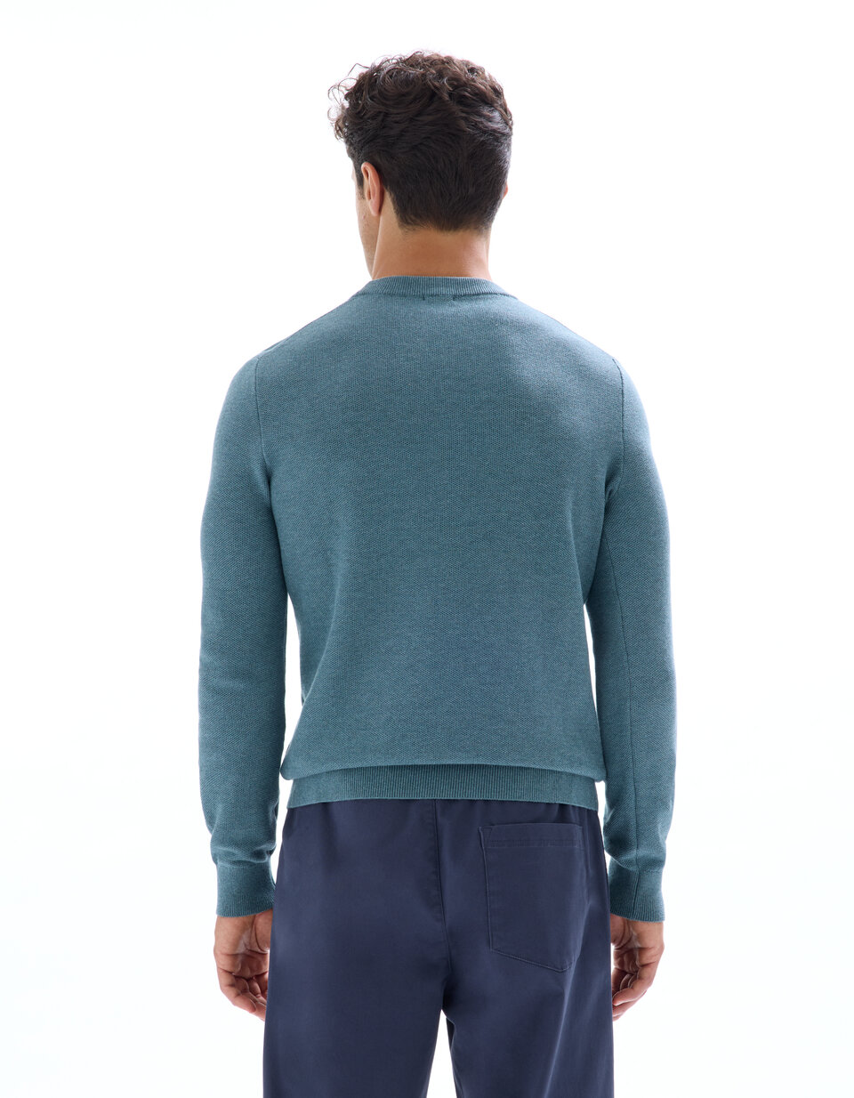 JP 1880 Hommes Grandes Tailles L-8XL Pull en Coton à col Rond, Broderie