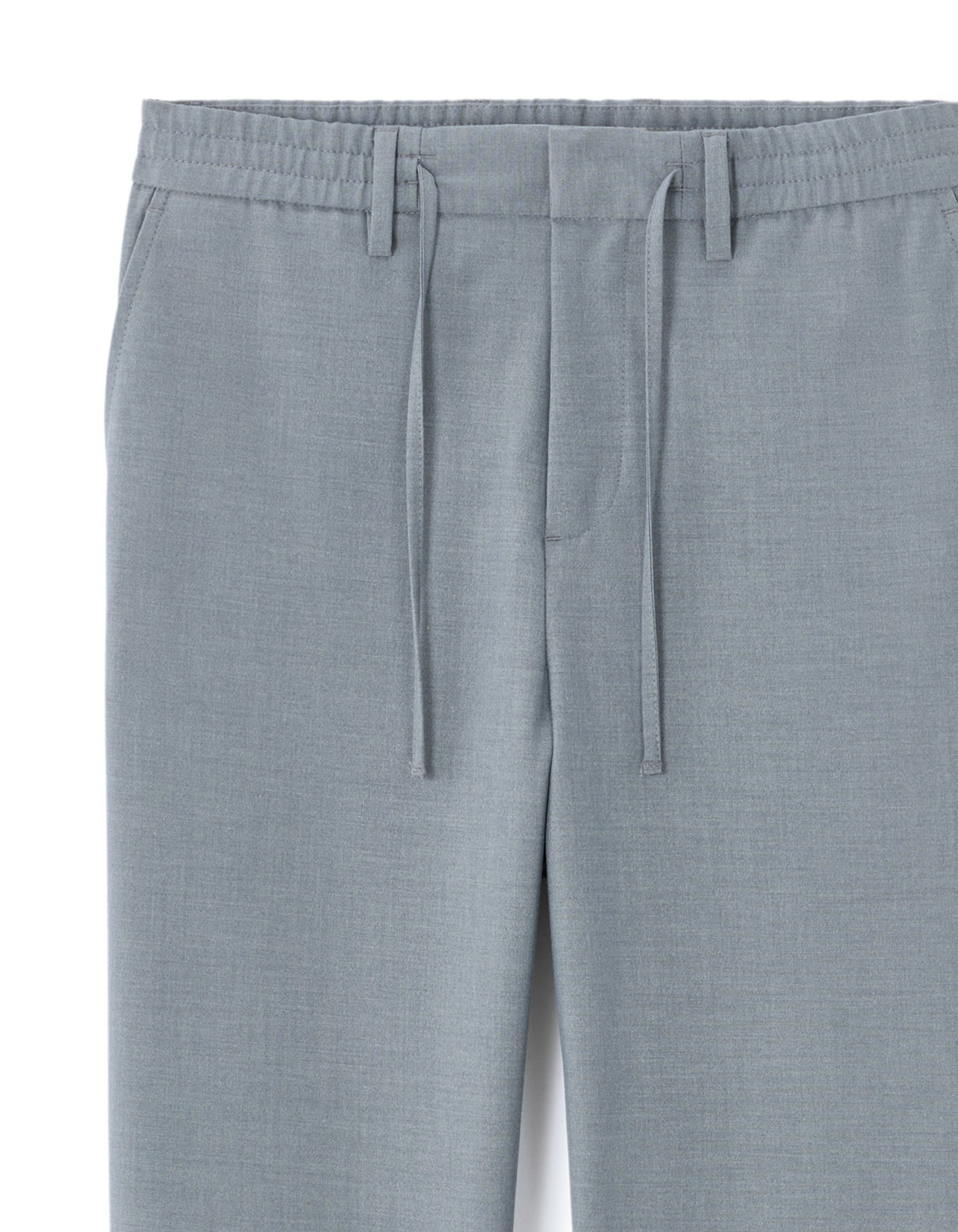 Light Blue Slim Stretch 7/8 Length All-Day Pants | celio be normal