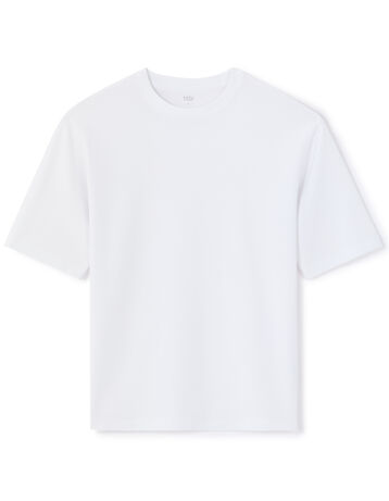 T-shirt oversize col rond - blanc