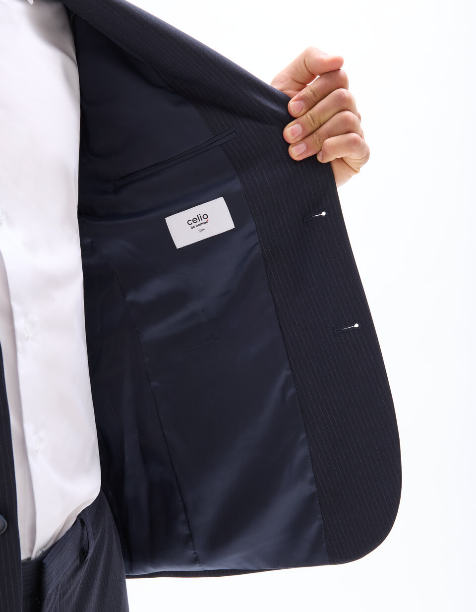 Veste Blazer SUPERDRY WILLOWS Rayée En Laine Marine - Taille SM, Fermeture Boutons - Occasion Très Bon état