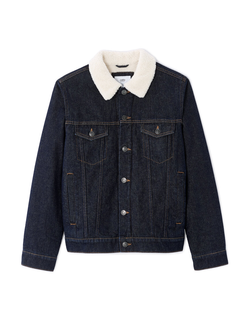 Blouson Jean Vintage DDP Femme Doublé Sherpa - Taille M, Neuf Avec étiquettes, Bleu