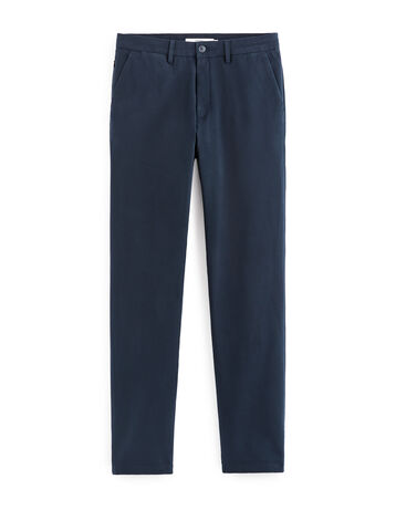 Pantalon chino straight en coton stretch - marine