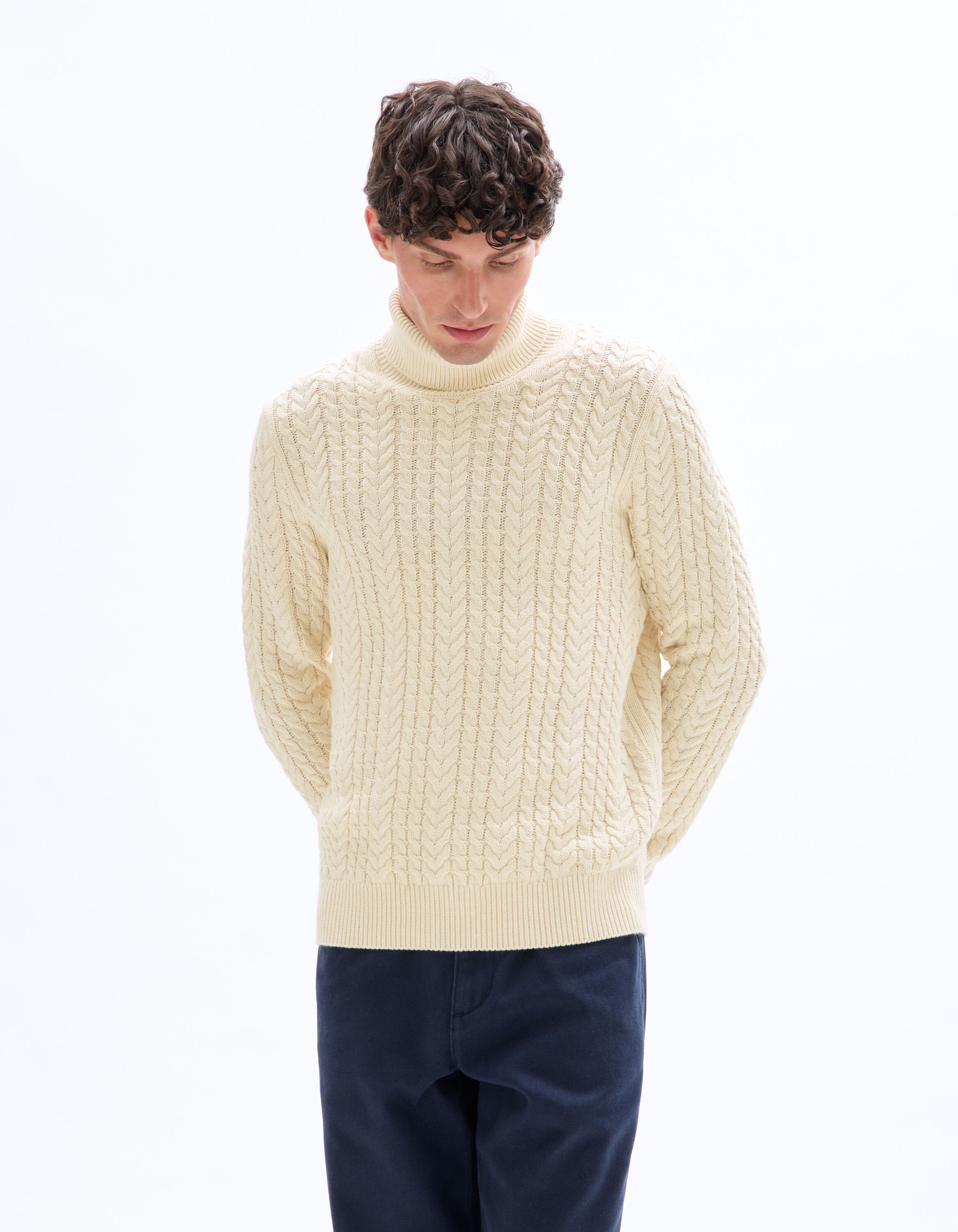 Pull Thermique Homme à Col Roulé Torsadé – Doux, Chaud – Pour Automne Et Hiver - 8
