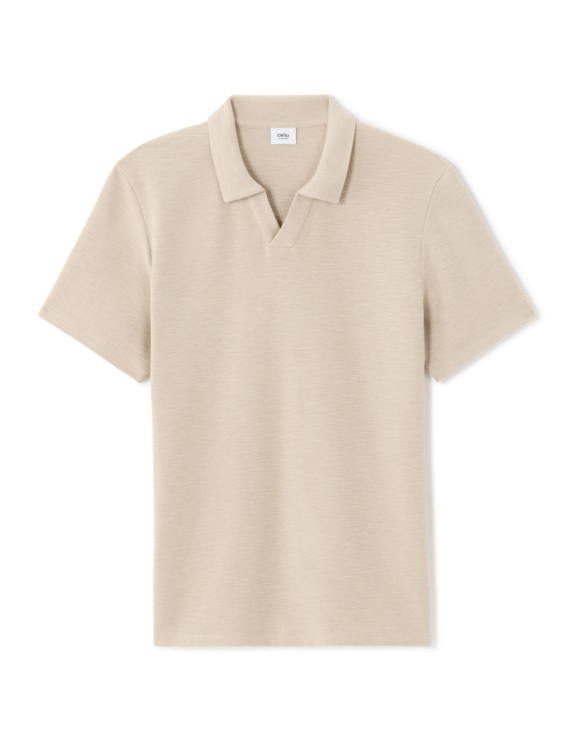 Polo regular effet flammé - écru