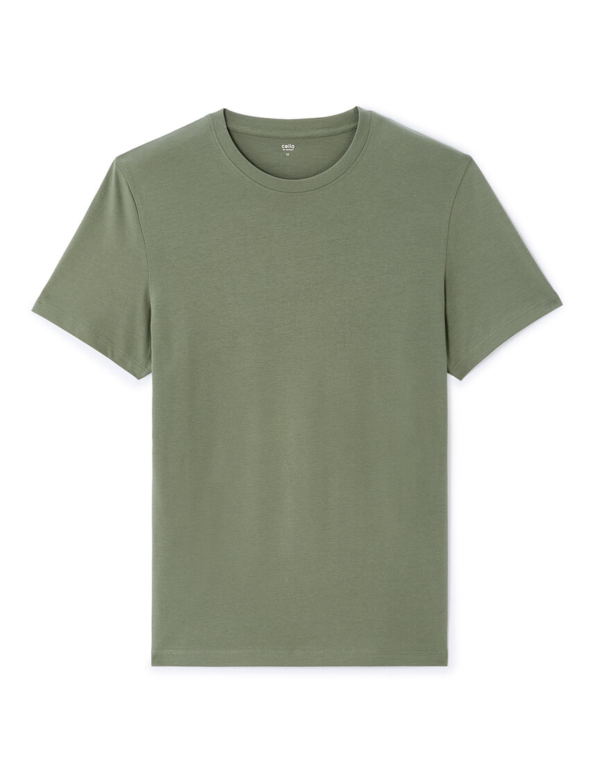 T-shirt regular col rond - vert