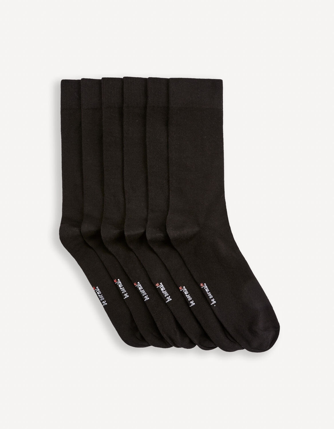 chaussettes hautes lot de 6 coton - noir
