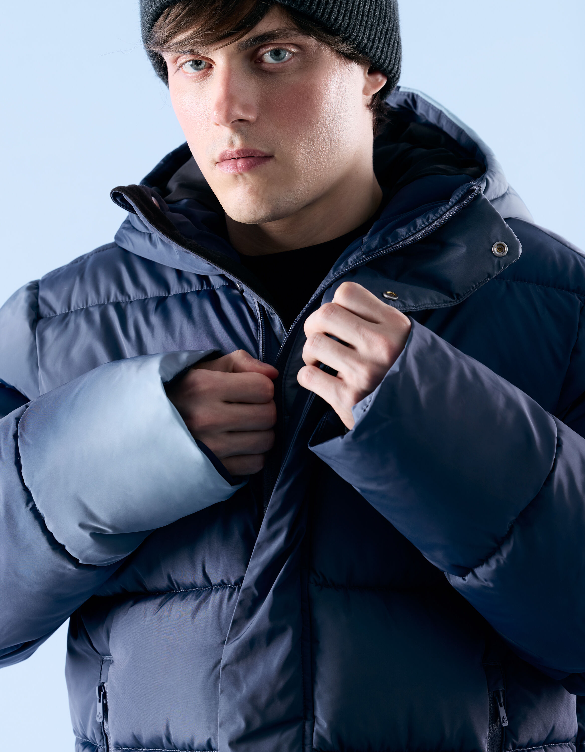 Chamonix-Mont-Blanc - Blue hooded down jacket | celio be normal