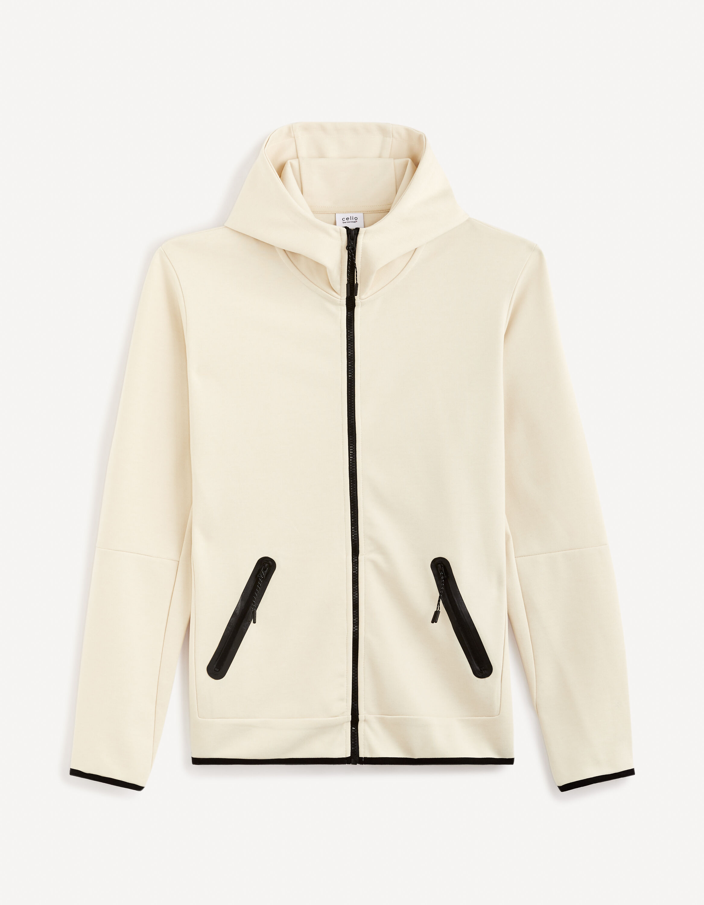 Sweat à capuche zippé Hera gris chiné clair – Wanakome