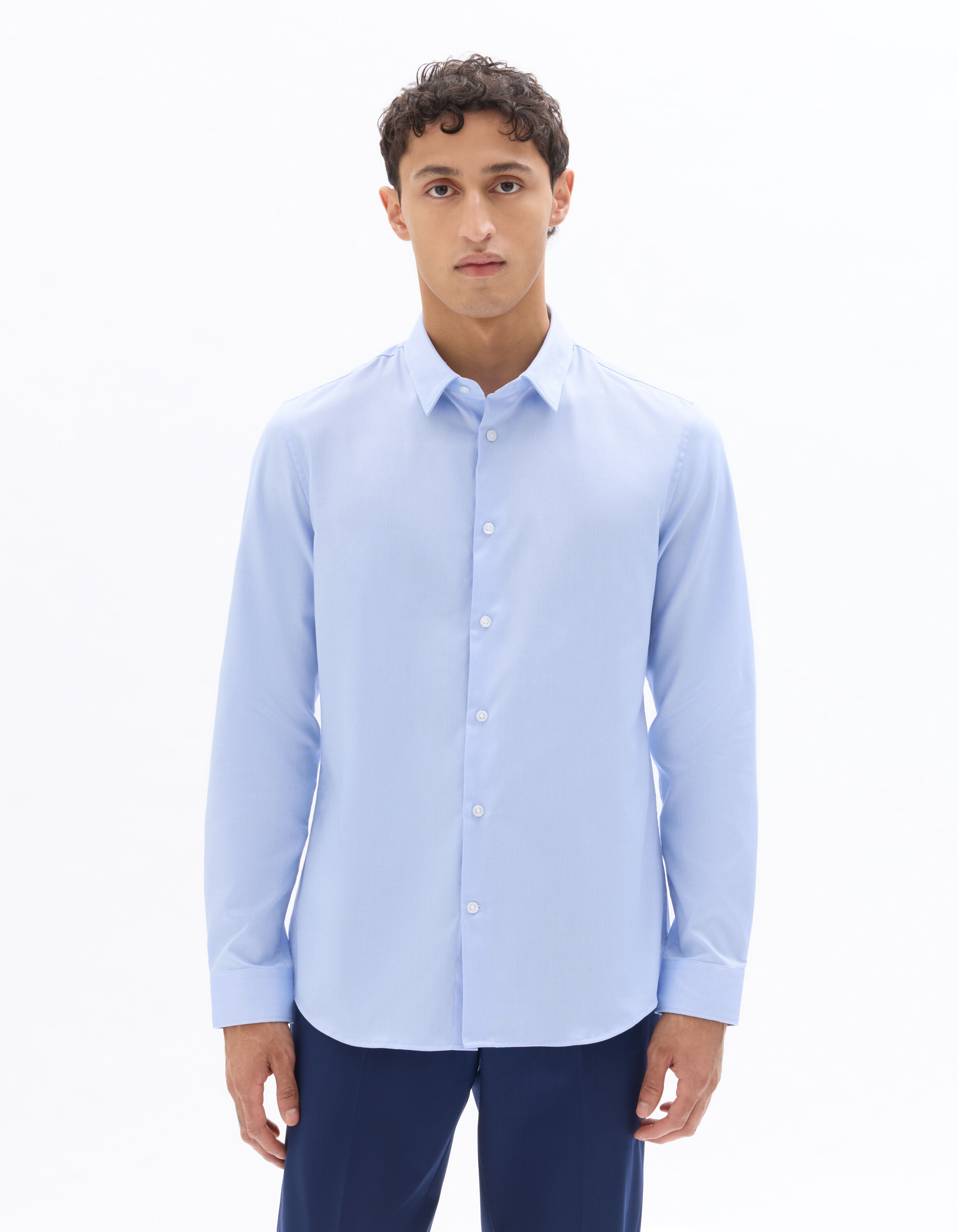 Slim royal oxford shirt - sky blue | celio be normal