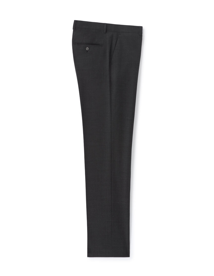 PANTALON LARGE DÉCONTRACTÉ EN LAINE DOUBLE FACE - CHARBON | CH