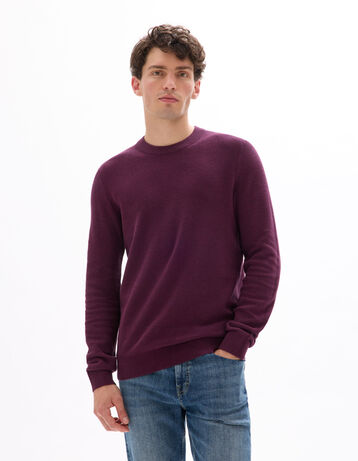 Pull Femme Bordeaux Taille L - Maille Acrylique - Col V - Très Bon État (Peu Porté)