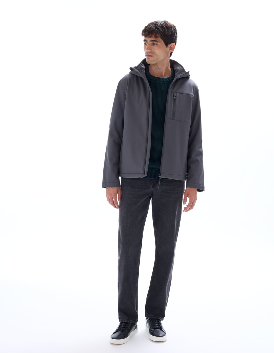 Blouson softshell à capuche - gris | celio be normal