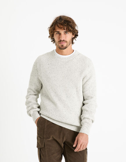 PULL DROIT COL ROND EN COTON MéLANGé DYLBAY - AMERICAN VINTAGE pour FEMME