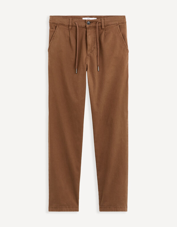 pantalon chino cropped - marron