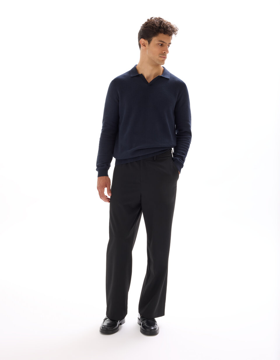 Pull Nautica Homme Taille M Marine Et Blanc - 100% Coton, Col Ras Du Cou, Occasion Très Bon état