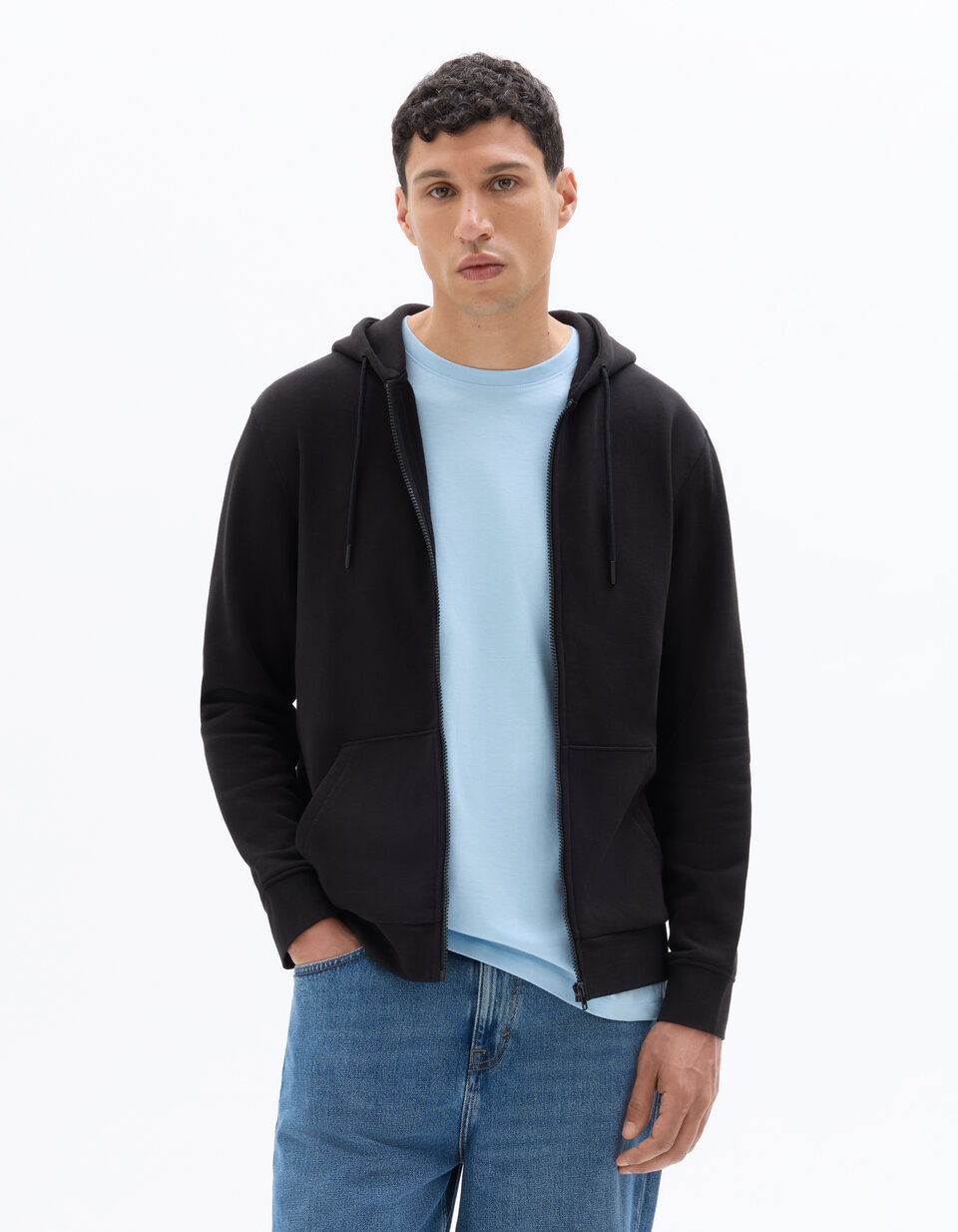 Sweat à Capuche Zippé Homme Animal Noir Taille L – Coton Jersey – Occasion TBE