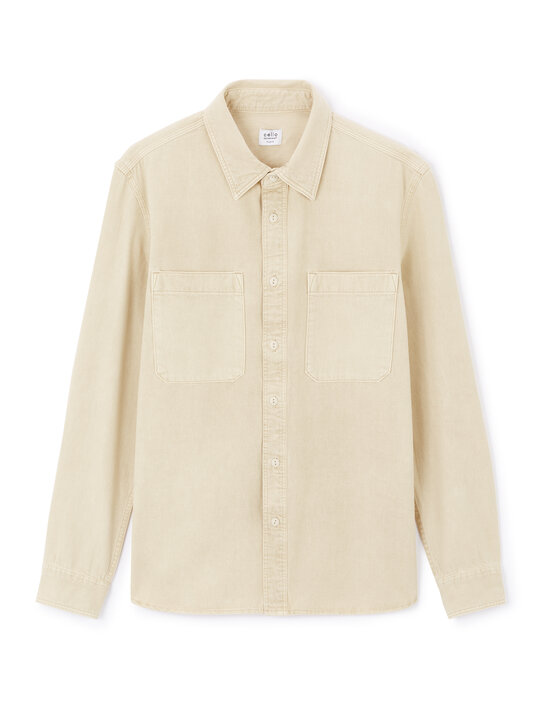 Chemise En Jean Célio Pour Homme - Modèle à Col Avec Pression, Taille M, Occasion En Bon état.