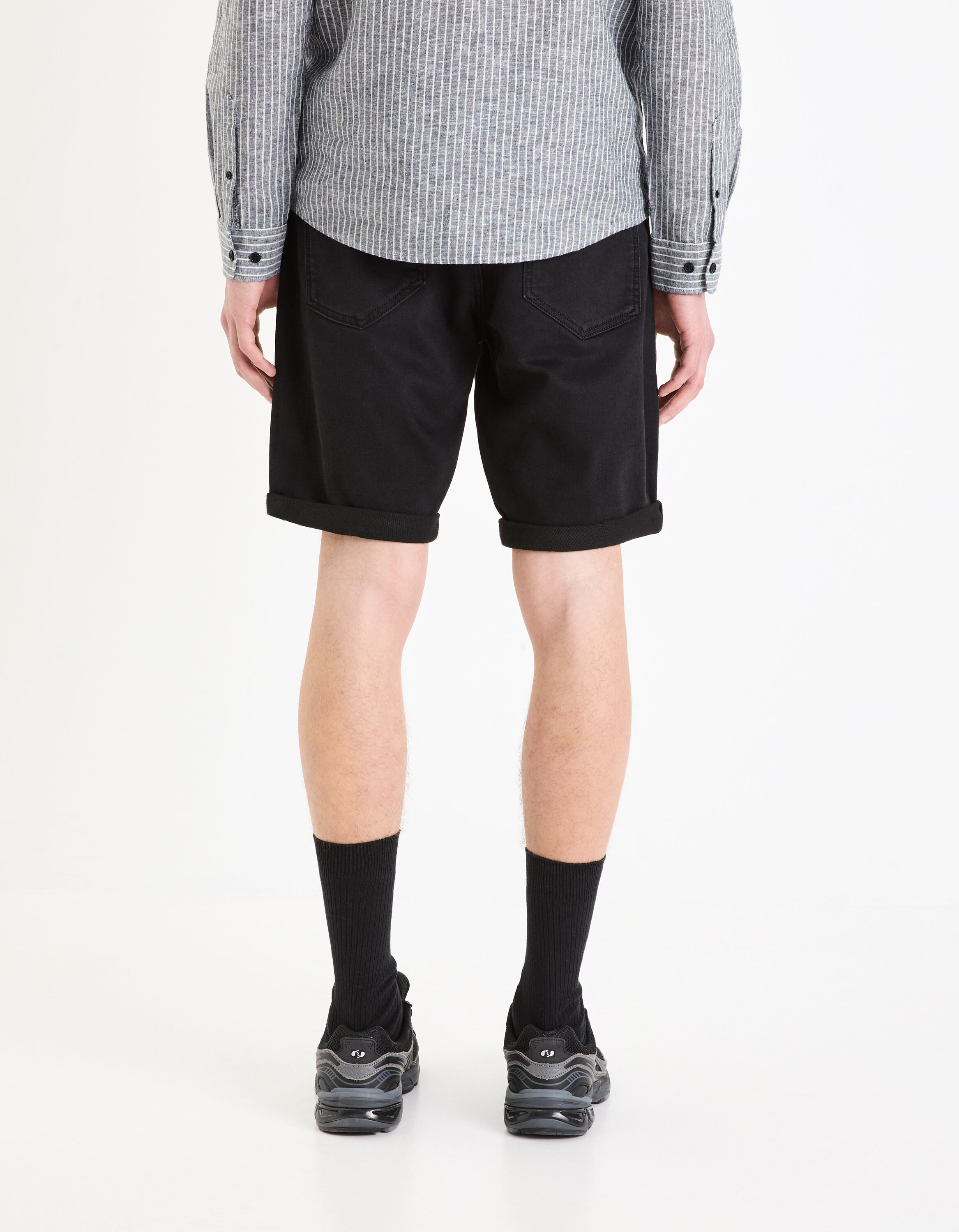 Bermuda en jean noir celio be normal