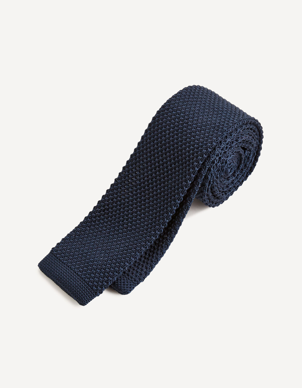Corbata en imitación de punto de algodón - azul marino | be normal
