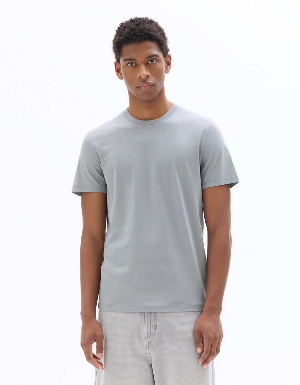 T-shirt Homme Bisley Col Rond Gris - Taille 2XL - 100% Coton