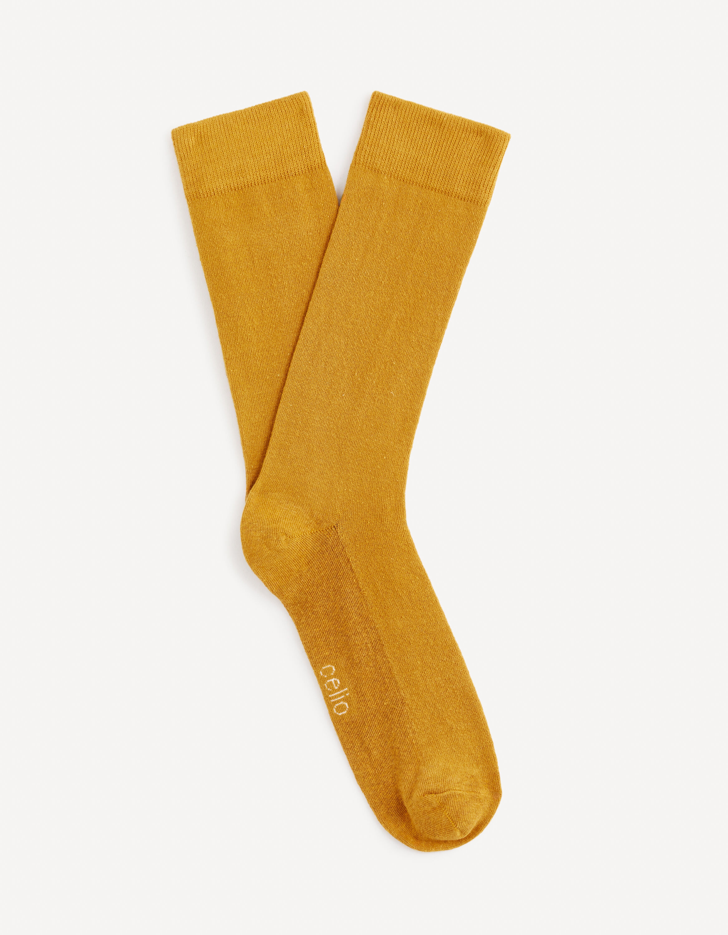 Chaussettes hautes 100% coton - jaune