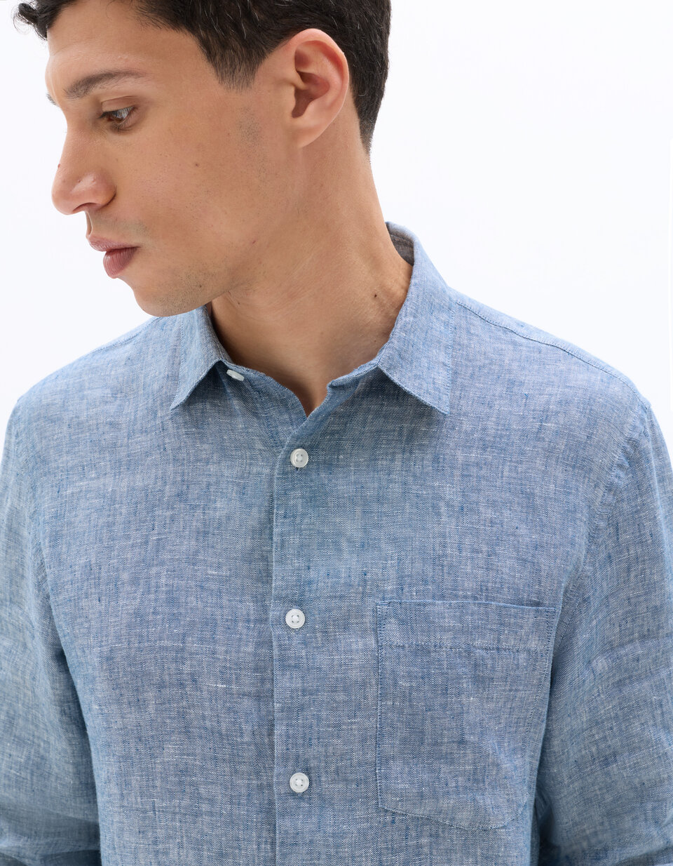 Chemise Homme Flavio Popelin Bleu clair Sans repassage – 7 Camicie