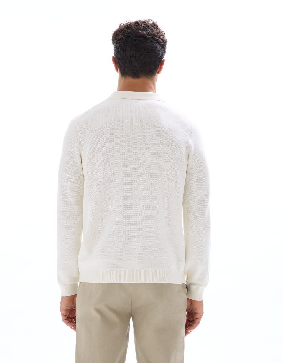 Pull col cubain 100% coton - beige | celio