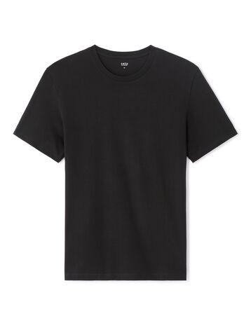 T-shirt regular col rond - noir