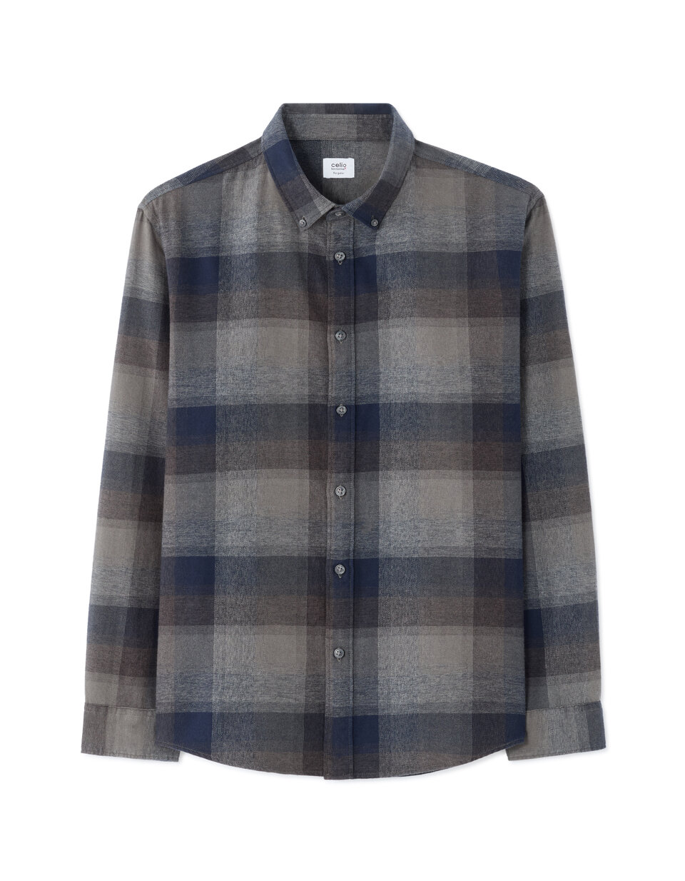 Camisa Masculina COEVALS CLUB De Manga Comprida Xadrez Pearl Snap Up Cinza - Camiseta Masculina