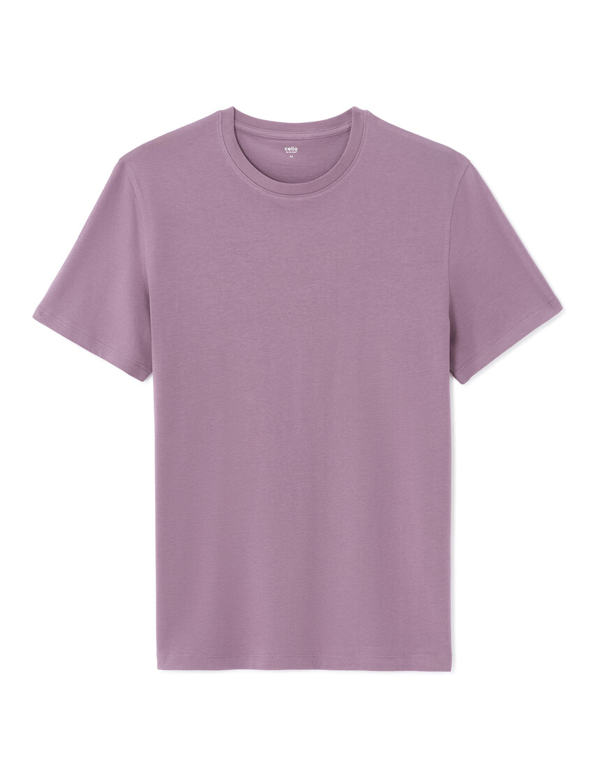 T-shirt regular col rond - violet