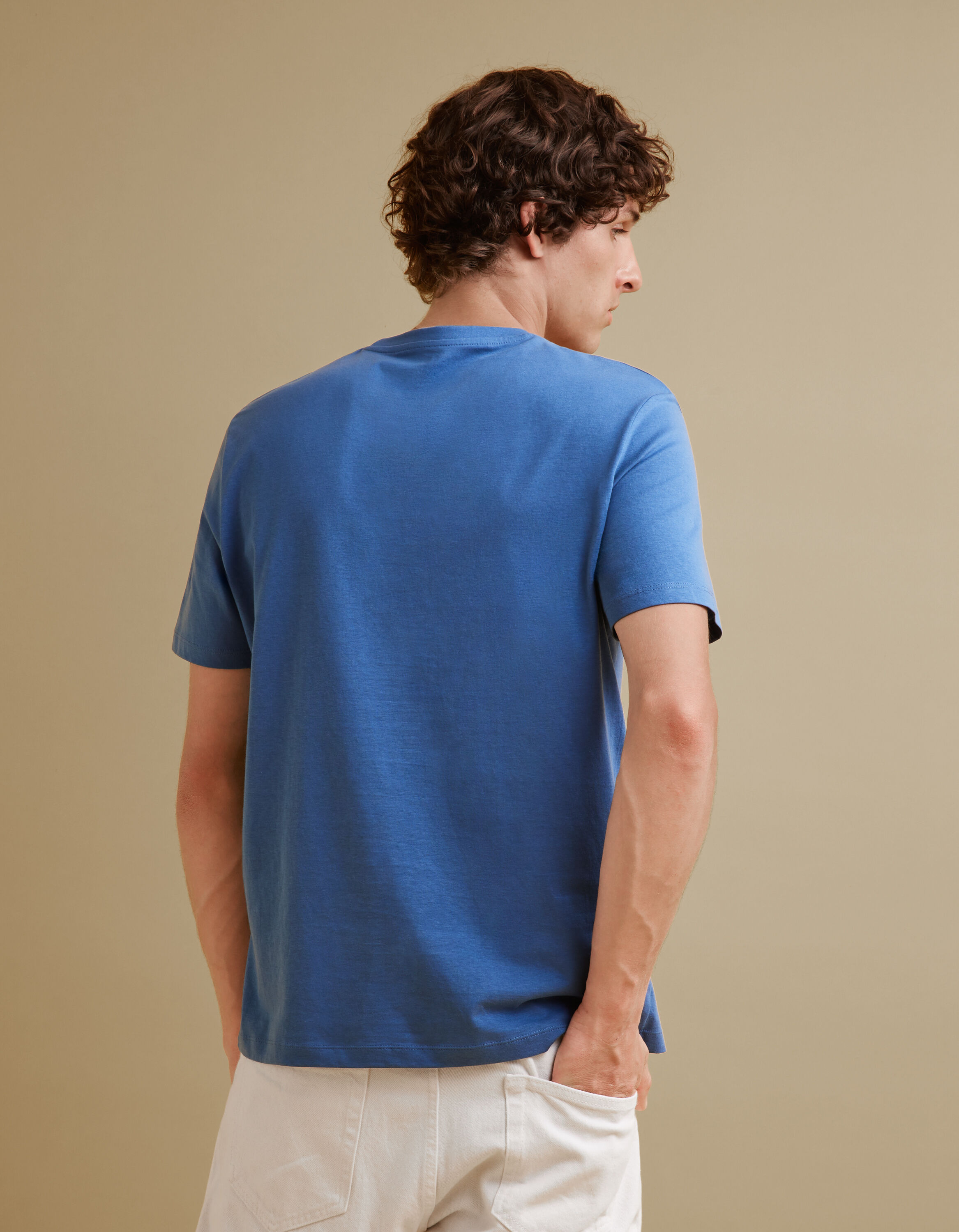 Camiseta 100 algod n con cuello redondo azul celio be normal