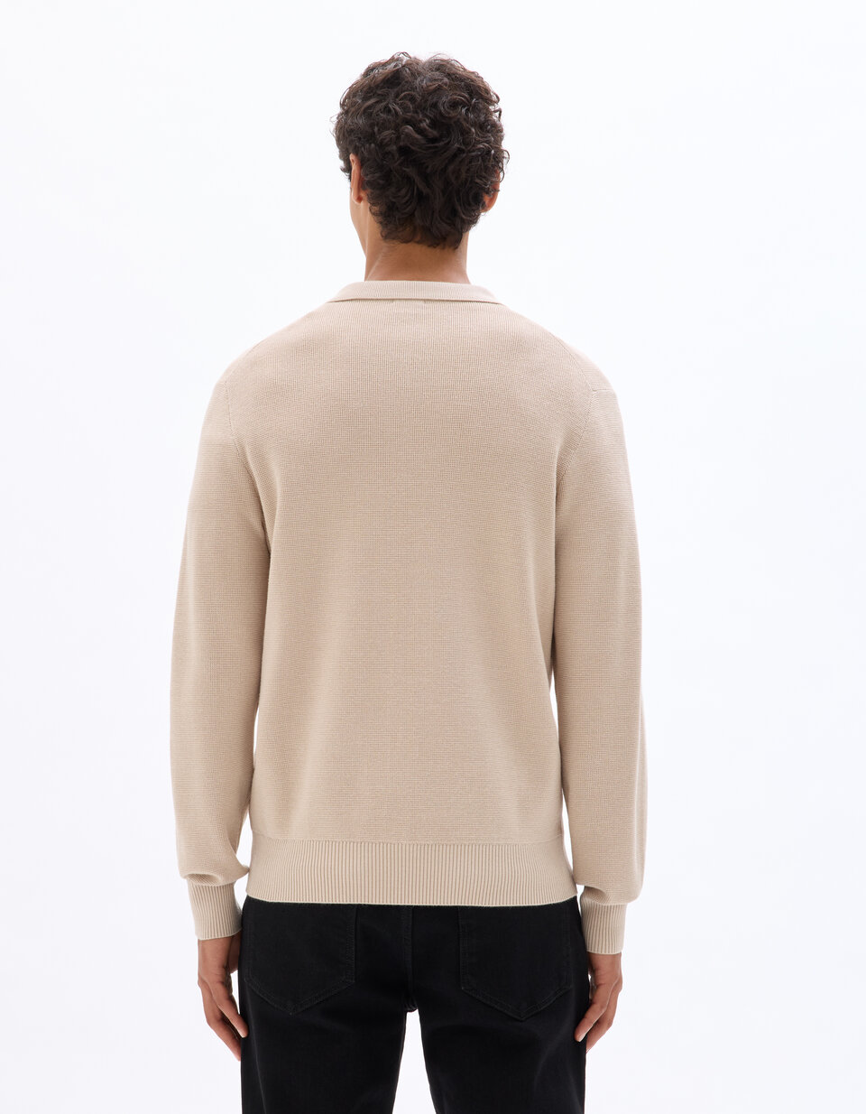 Pull Col Châle Gaufré Vert Kaki | Col Avenue