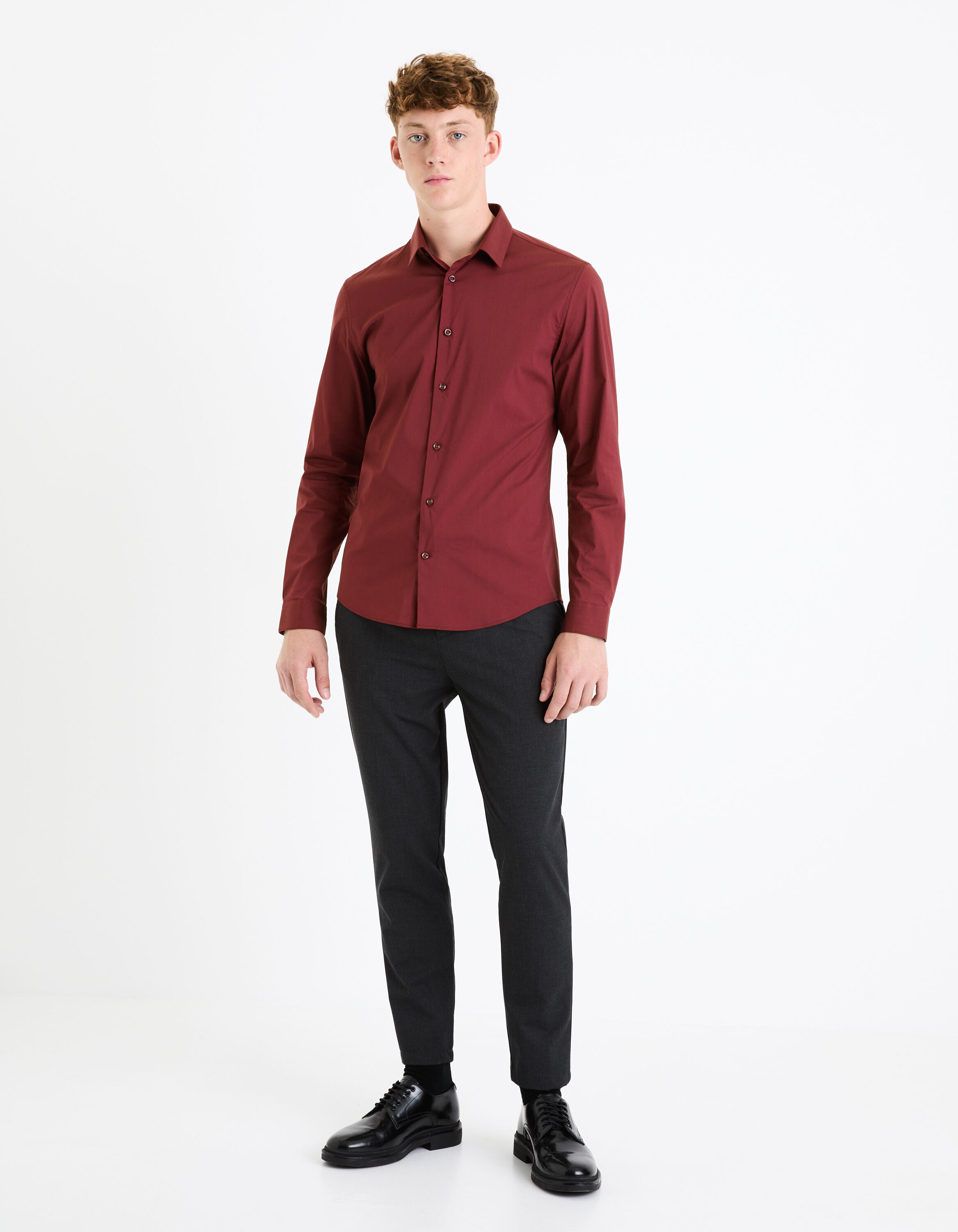 Chemise bordeaux homme celio clearance